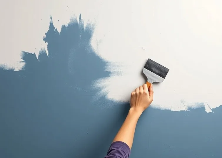 Application d'un enduit décoratif à la lisseuse sur un mur